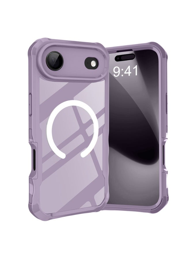 عام غطاء لآيفون 17 برو ماكس 6.9 بوصة: مزود بواقي شاشة من الزجاج المقوى مدمج وزر تحكم بالكاميرا، متوافق مع ماج سيف، غطاء واقٍ كامل للجسم 360 درجة.