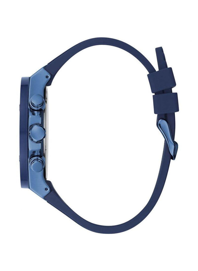 GUESS Men’s Quartz Blue Silicone Strap Blue Dial Watch GW0057G3 - 46mm - Image 2