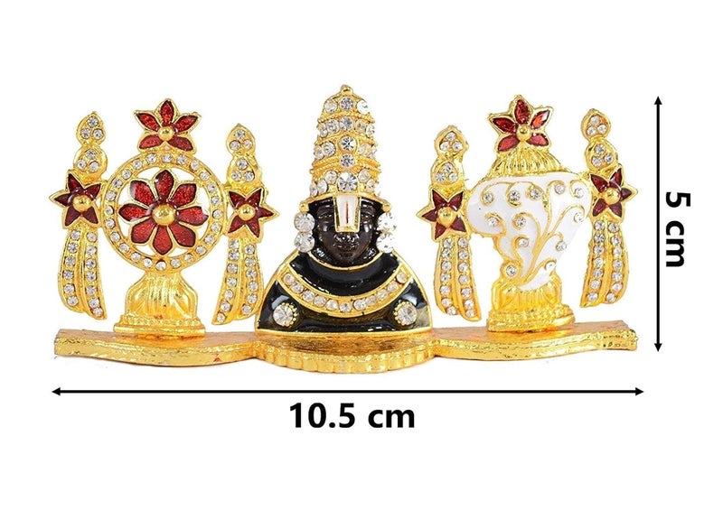 GCT Tirupati Balaji Idol Lord Venkateswara Idol B122 Color Metal Statue for Home Dcor Car Dashboard Mandir Pooja Murti Temple Puja Office Table Showpiece - Image 2
