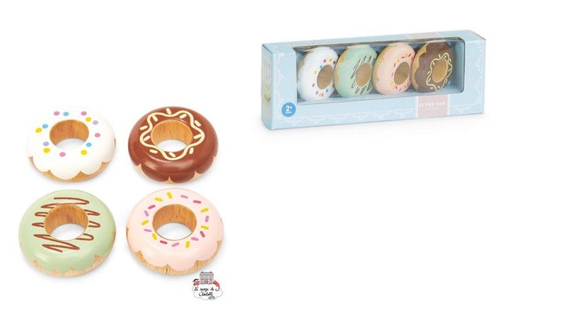 LE TOY VAN Wooden Doughnut Play Food Set - 4 Piece TV332
