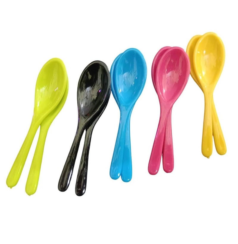 TOP TRICK ملعقة توبيك تريك الصغيرة مجموعة ملاعق توابل بلاستيكية ملعقة قهوة شاي سكر وملعقة توابل صغيرة مجموعة من 10 قطع حجم 3 بوصات - Image 1