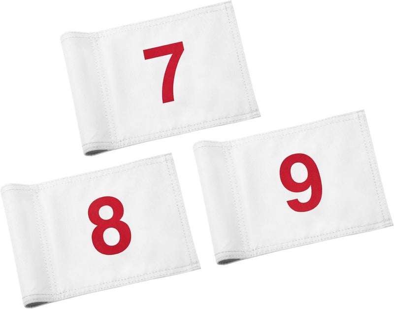 KINGTOP Numbered Golf Flag All 8x6 Inch – Upgraded Dual-Layer 420D Nylon, Double Sided Printing, Tube Inserted – Mini Practice Putting Green Flags for Yard - Image 1