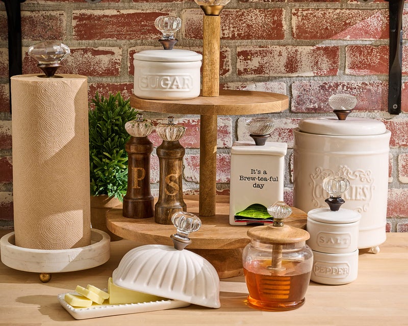 Mud Pie FBA_ Ceramic Tea Bag Caddy, White - Image 4