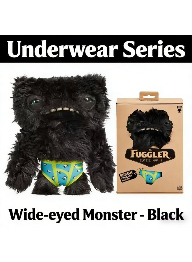 Fuggler Wide-eyed Monster Plush - 9" Black Underwear Series Collectible Stuffed Toy with Signature Teeth & Patterned Briefs - Image 1