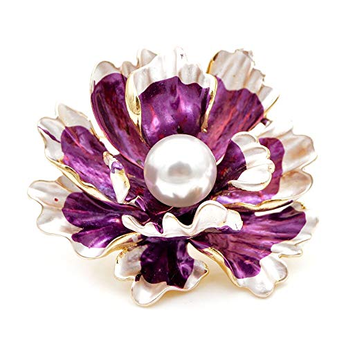 YouBella Jewellery Latest Stylish Crystal Unisex Floral Brooch for Wedding/Party for Women/Girls/Men (Purple) - Image 1