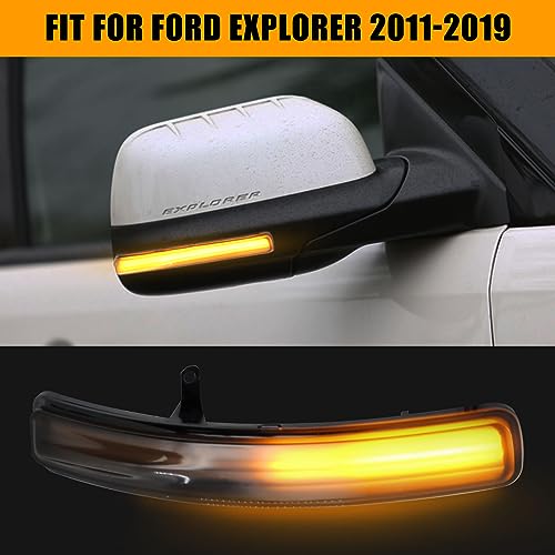 doiplent [2pcs] Side Mirror Turn Signal Lights for Ford Explorer 2011-2019 Replacement# BB5Z-13B375-A, BB5Z13B375A Sequential Dynamic Mirror Turn Signal Lights Assemely-Smoked Lens - Image 2