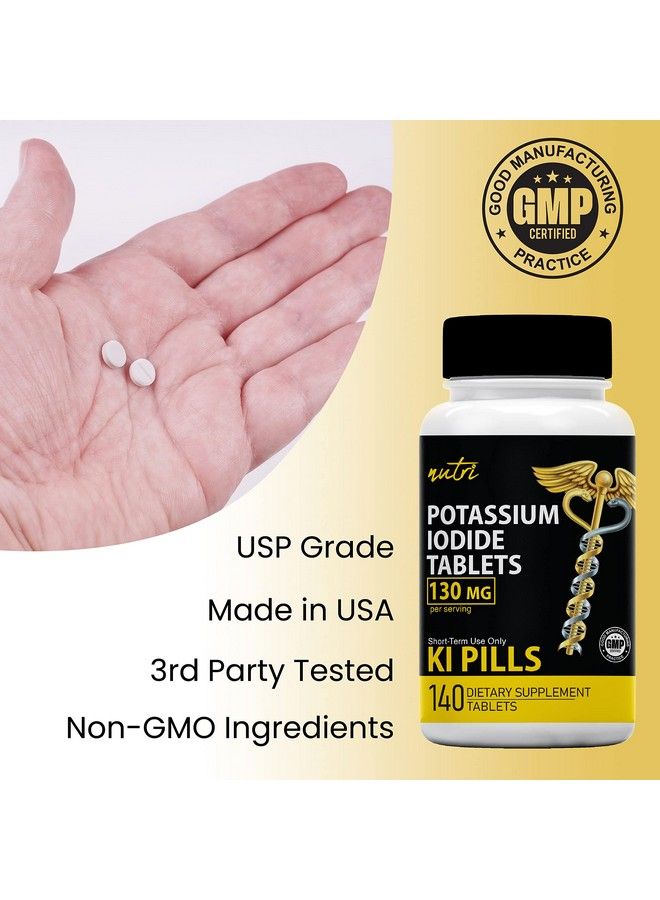 Potassium Iodide Radiation Tablets 130 Mg (2 Pack) (280 Tablets) Exp 10/2032 Potassium Iodine Tablets For Radiation Ki Pills Potassium Iodine Pills Yodo Naciente Anti Nuclear Fallout Pills