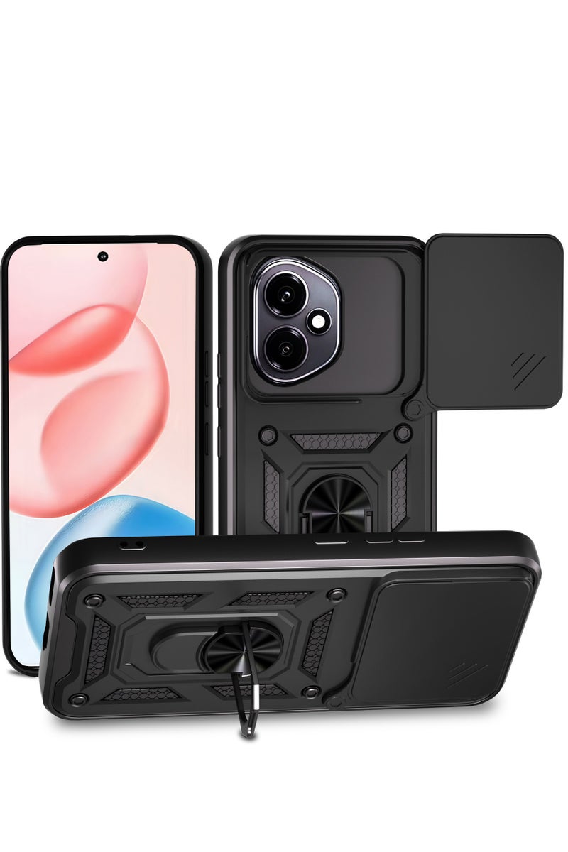 general Case for Honor 400 (6.55 inches), Camera Protection Case with Sliding Lens Cover and Ring Stand Hard PC and TPU Silicone Shockproof Anti-Scratch - Image 1