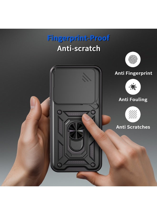 general Case for Honor 400 (6.55 inches), Camera Protection Case with Sliding Lens Cover and Ring Stand Hard PC and TPU Silicone Shockproof Anti-Scratch - Image 2