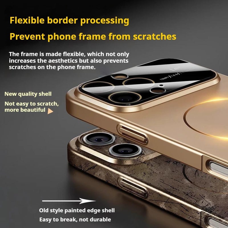 erorex For Iphone 14 Pro Large Window Magsafe Frosted Pc Phone Case(Black) - Image 5