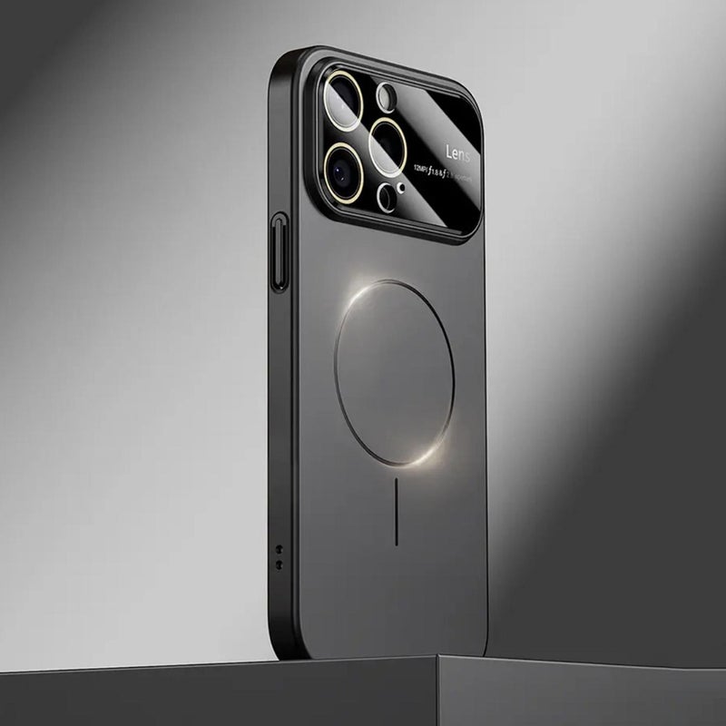 erorex For Iphone 14 Pro Large Window Magsafe Frosted Pc Phone Case(Black) - Image 1