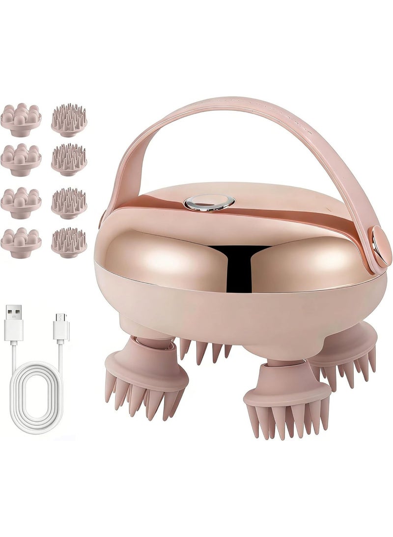 Electric Scalp Massager, Electric Cordless Hair Scalp Massager with 128 Massage Nodes, Handheld Head Scratcher Massager for Stress Relax and Pain Relief - Ideal Gifts for Women and Men - Image 1