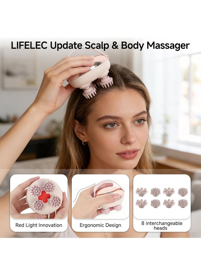 Electric Scalp Massager, Electric Cordless Hair Scalp Massager with 128 Massage Nodes, Handheld Head Scratcher Massager for Stress Relax and Pain Relief - Ideal Gifts for Women and Men - Image 2