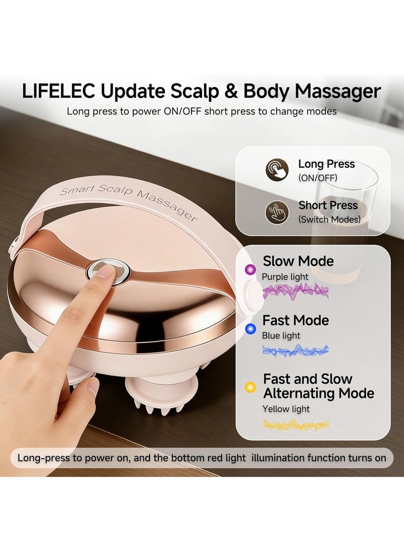 Electric Scalp Massager, Electric Cordless Hair Scalp Massager with 128 Massage Nodes, Handheld Head Scratcher Massager for Stress Relax and Pain Relief - Ideal Gifts for Women and Men - Image 3
