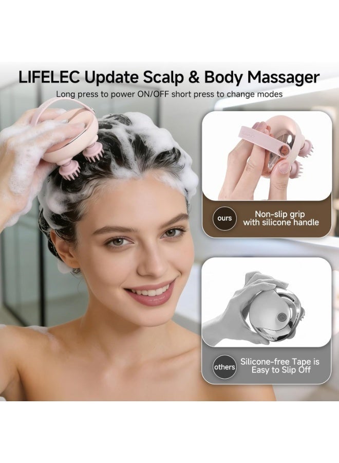 Electric Scalp Massager, Electric Cordless Hair Scalp Massager with 128 Massage Nodes, Handheld Head Scratcher Massager for Stress Relax and Pain Relief - Ideal Gifts for Women and Men - Image 5