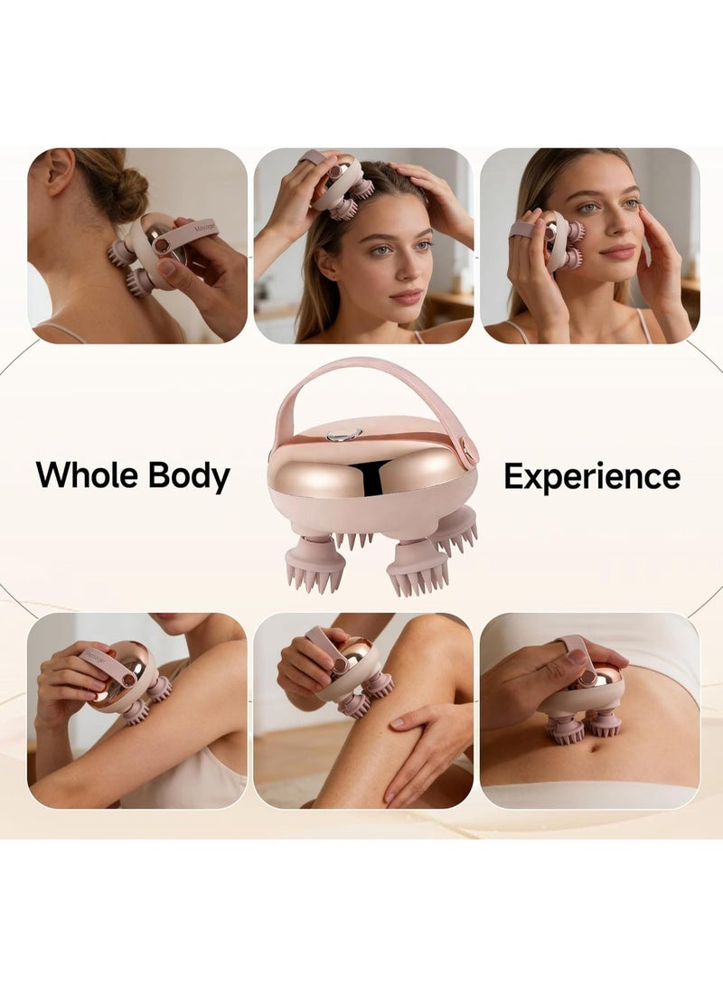 Electric Scalp Massager, Electric Cordless Hair Scalp Massager with 128 Massage Nodes, Handheld Head Scratcher Massager for Stress Relax and Pain Relief - Ideal Gifts for Women and Men - Image 4