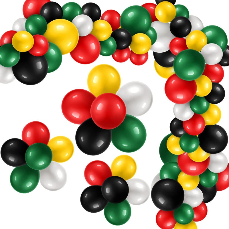 Deekin 130 Pcs Black History Month Balloons Party Decoration Juneteenth Day Garland Arch Patriotic Latex Balloons for Wedding Baby Shower Birthday Party SupplyYellow Black Dark Green Red White - Image 3
