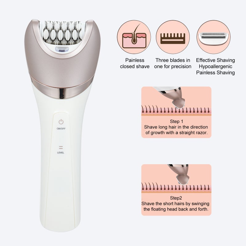 جهاز إزالة الشعر الكهربائي للنساء 6 في 1 للوجه والقدمين والجسم، مجموعة حلاقة متعددة الاستخدامات - Image 5
