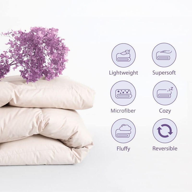 VIVEA RESERVE Premium 220Gsm Double Bed Ac Comforter Soft Cotton Quilt For All Seasons Reversible Lightweight Includes 1 Comforter For Double Bed (90 X100Inch, Golden,300Tc)Quilt, Comforter,1Piece - Image 4