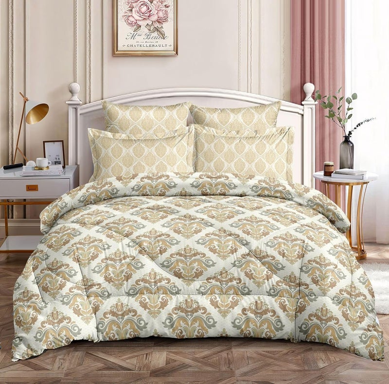 VIVEA RESERVE Premium 220Gsm Double Bed Ac Comforter Soft Cotton Quilt For All Seasons Reversible Lightweight Includes 1 Comforter For Double Bed (90 X100Inch, Golden,300Tc)Quilt, Comforter,1Piece - Image 1