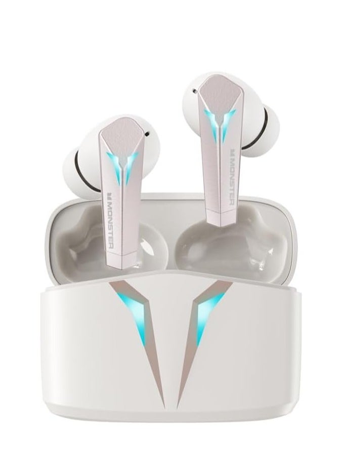 Monster - White Monster XKT06 TWS 5.2 Wireless Headphones Superior Sound Seamless Connectivity - Image 1