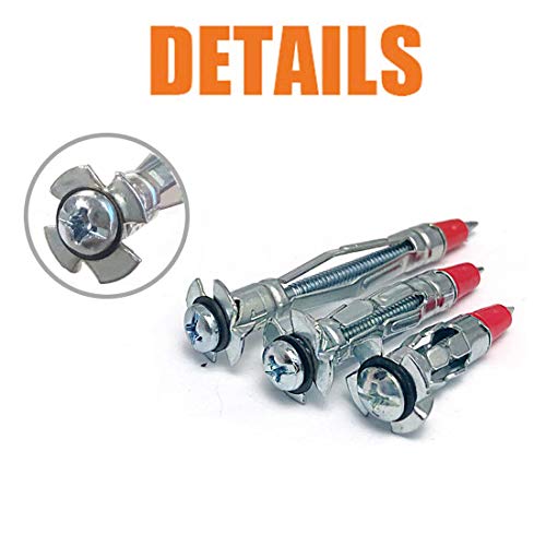 ISPINNER 52pcs Zinc Plated Steel Hollow Wall Drive Anchor Screws Assortment Kit for Drywall 35mm 46mm 59mm - Image 3