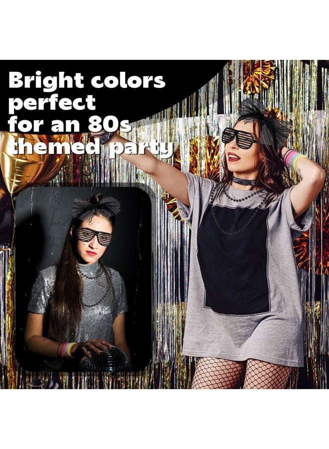 obeoby 80s 90s Outfit Costume Accessories for Women, 80s Party Black Lace Headband Necklace Accessory Sets for Masquerade Retro Party - Image 4
