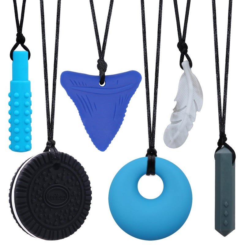 Chew Necklaces for Sensory Kids Sensory Toys for Kids with Autism ADHD SPD Chewing Autism Sensory Products Reduce Adult Anxiety Fidgeting