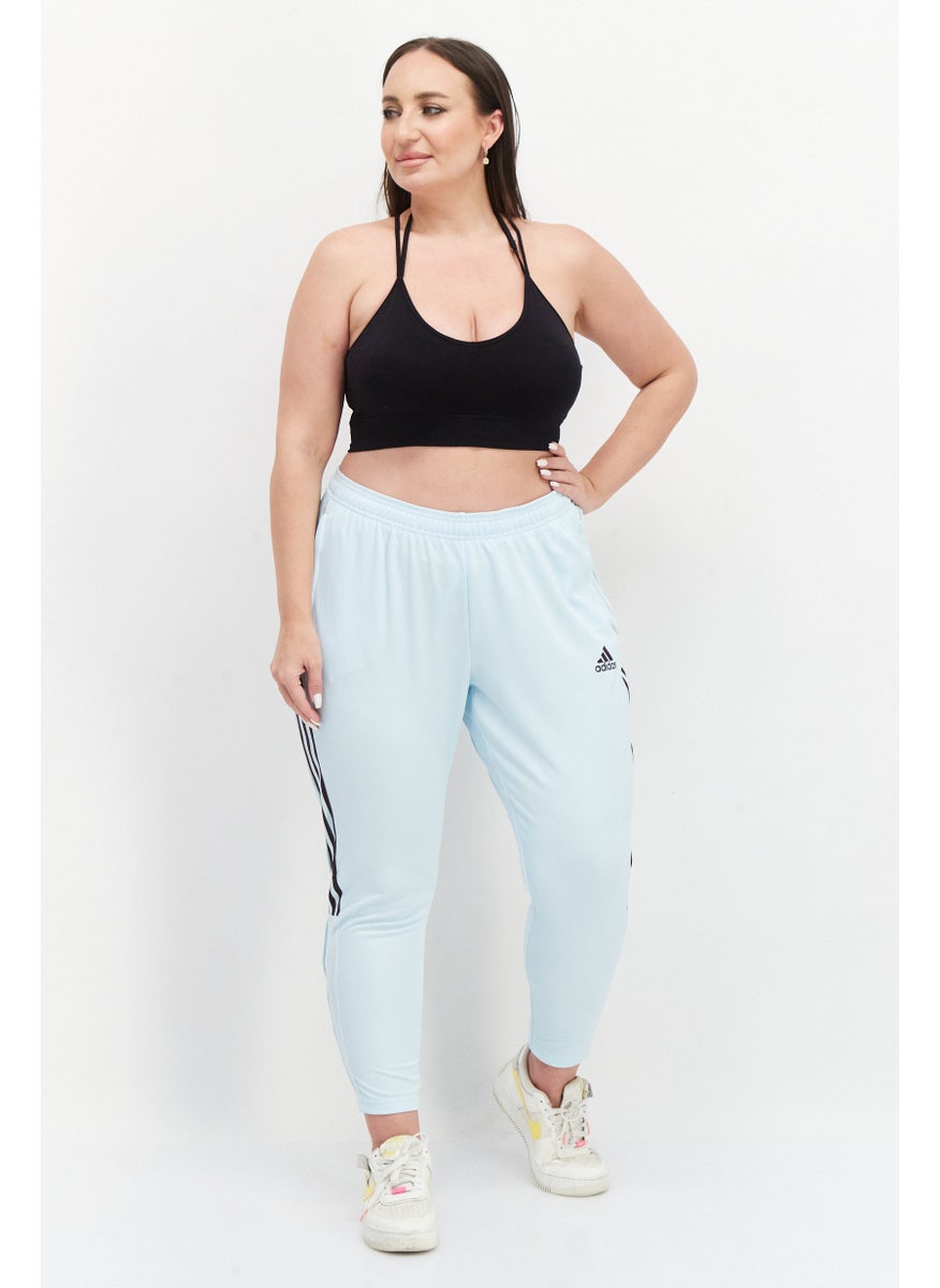 Adidas - Women Plus Size Brand Logo Training Track Pant, Blue - Image 1