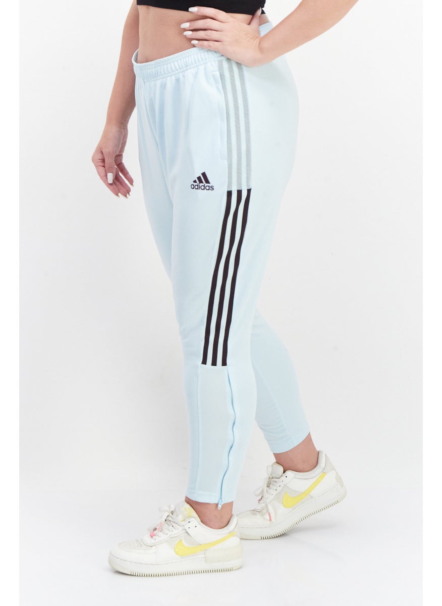 Adidas - Women Plus Size Brand Logo Training Track Pant, Blue - Image 1