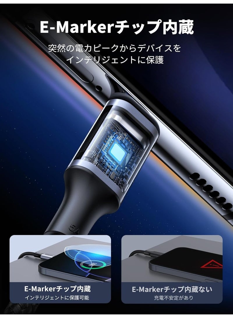 UGREEN USB C to USB C Cable, 100W/5A, Ultra Fast Charge, Anti-Disconnect, PD and Type-C Model Compatible: iPhone 15, MacBook Pro, Matebook, iPad, Xperia, Galaxy, etc, 3.3 ft (1 m, Black) - Image 5