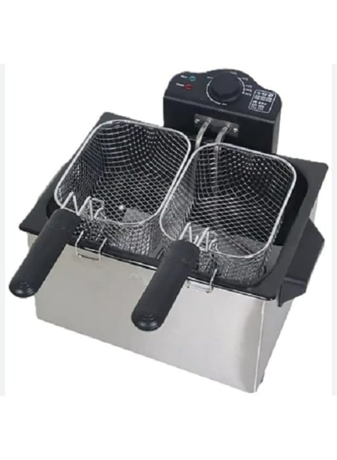 JAMAKY Italy Jamaki Double Electric Fryer, 5 Liters, Stainless Steel, 2400 Watts, Temperature Control - Image 4