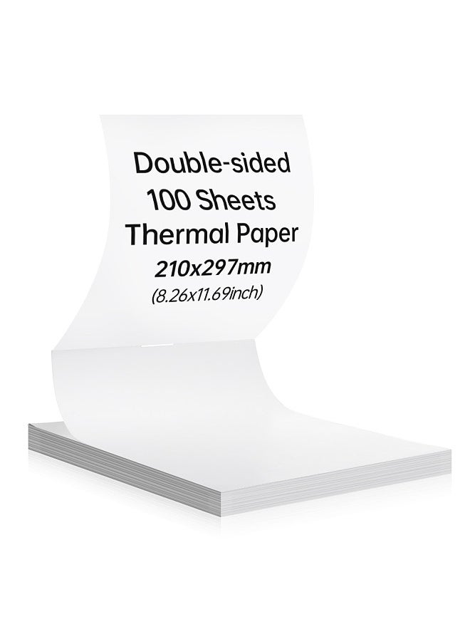 PeriPage - A4 Thermal Paper Double Side Printing Paper Continuous Folding 210x297mm(8.26x11.69inch) 100 Sheets BPA-free Suitable for A40 P40 Thermal Printer Perfect - Image 1