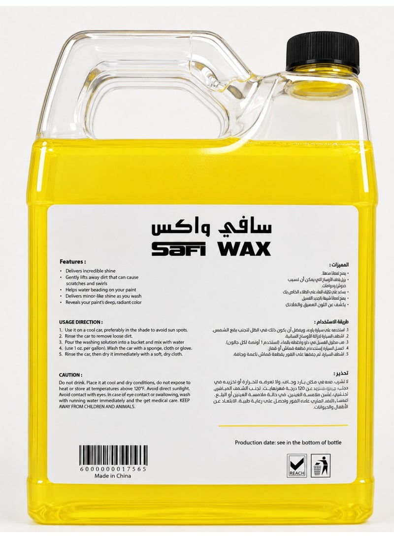 Safi Wax Shampoo & Wax Ultra Shine Car Shampoo – Deep Cleaning, Protective Wax, Rich Foam & Gentle Formula – Yellow – 1L - Image 3
