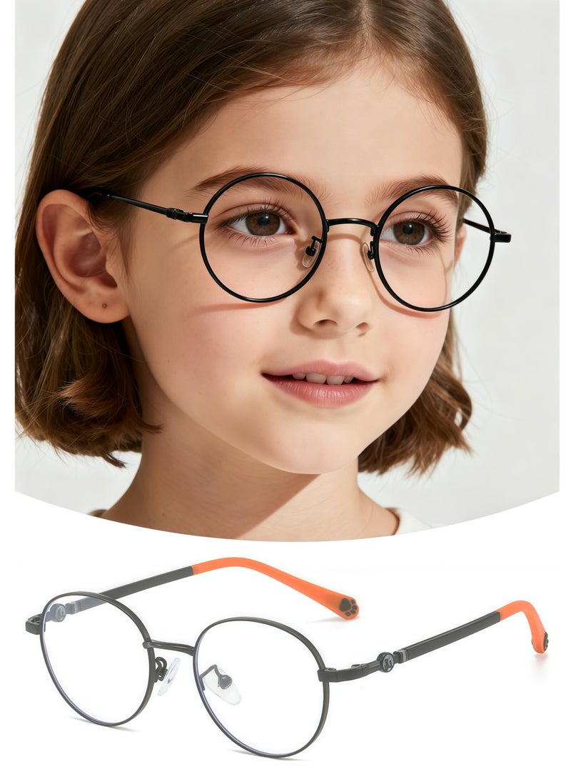 Kids Blue Light Blocking Glasses, Anti Eyestrain Computer Glasses, Gaming Eyewear UV400 Protection with Light Weight Metal Frame for Boys Girls and Children Age 3-12, Black - Image 1