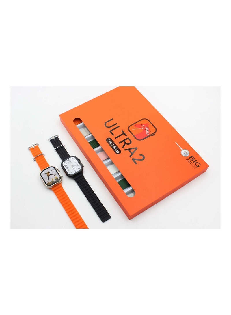 ألترا ساعة ذكية 7*1 متعددة الوظائف مزودة بخاصية البلوتوث وHلاتصال باللمس الكامل مع أحزمة قابل للاستبدال . - Image 5
