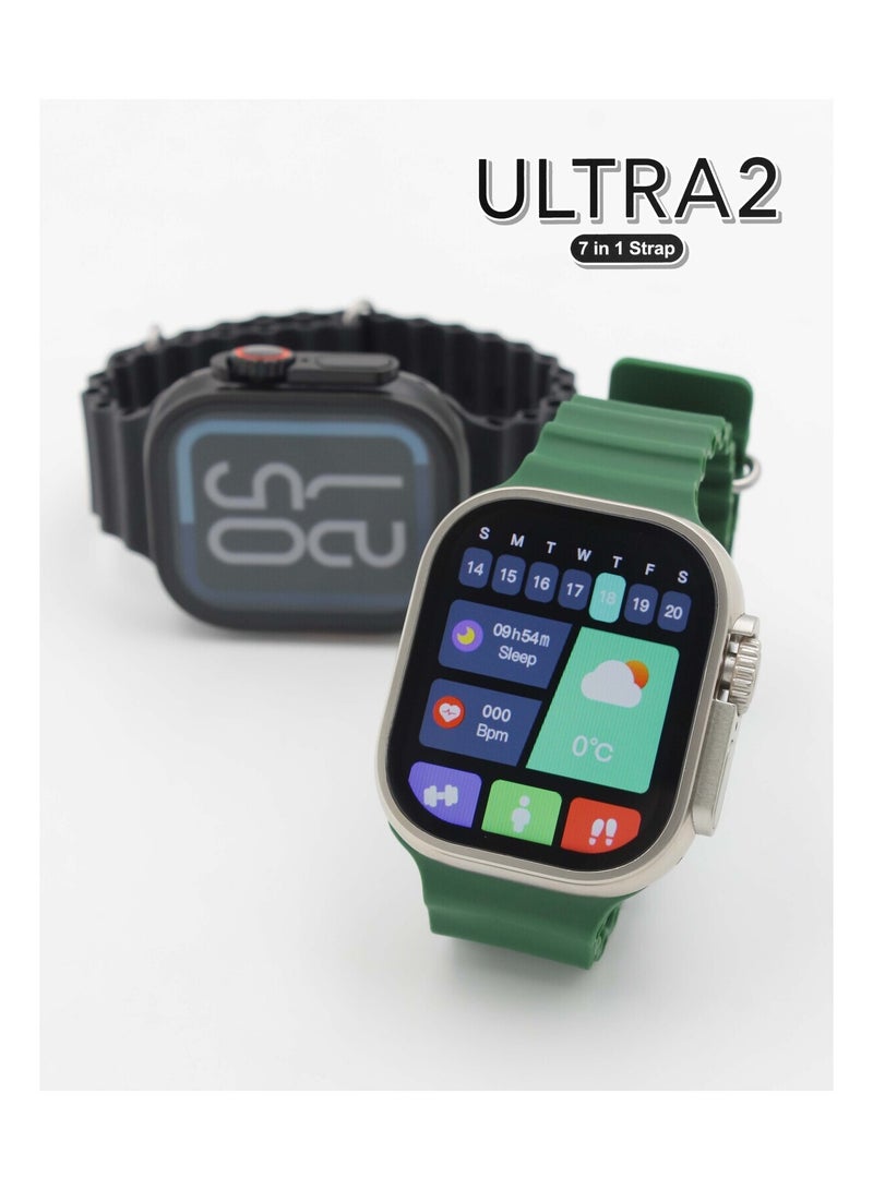 ألترا ساعة ذكية 7*1 متعددة الوظائف مزودة بخاصية البلوتوث وHلاتصال باللمس الكامل مع أحزمة قابل للاستبدال . - Image 3