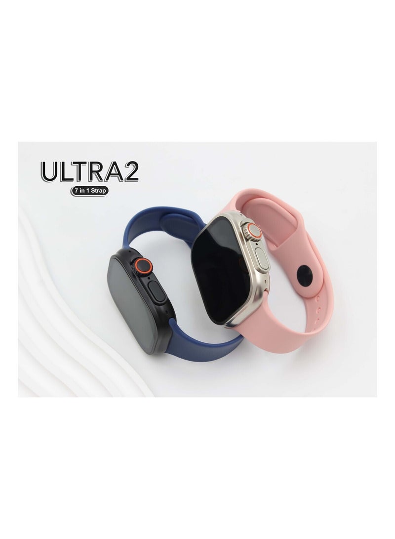 ألترا ساعة ذكية 7*1 متعددة الوظائف مزودة بخاصية البلوتوث وHلاتصال باللمس الكامل مع أحزمة قابل للاستبدال . - Image 4