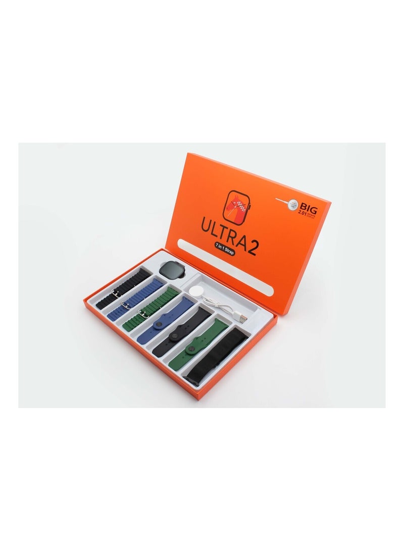 ألترا ساعة ذكية 7*1 متعددة الوظائف مزودة بخاصية البلوتوث وHلاتصال باللمس الكامل مع أحزمة قابل للاستبدال . - Image 2