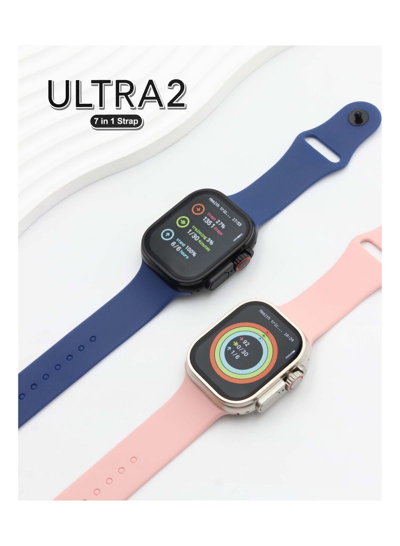 ألترا ساعة ذكية 7*1 متعددة الوظائف مزودة بخاصية البلوتوث وHلاتصال باللمس الكامل مع أحزمة قابل للاستبدال . - Image 1