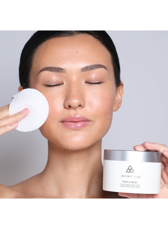 CosMedix Prep And Reset Dual-Sided Lactic Acid Exfoliating Facial Pads PM Treatment | For Smooth Clear And Renewed Skin 25 Pads - Image 4