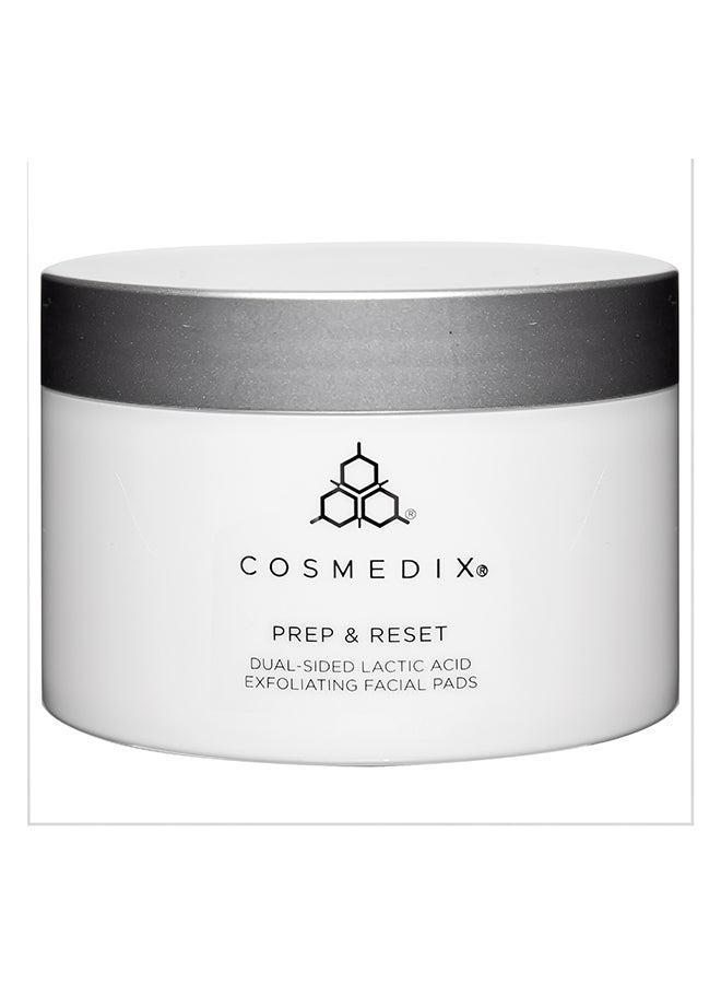 CosMedix Prep And Reset Dual-Sided Lactic Acid Exfoliating Facial Pads PM Treatment | For Smooth Clear And Renewed Skin 25 Pads - Image 1