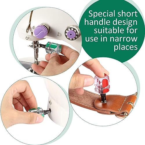 Buspoll Sewing Machine Screwdriver Ultra Short Screwdriver Tool - One Flat Head and One Phillips Screwdriver for Sewing Projects - Image 5