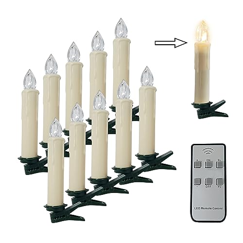Gedengni Short Candlesticks LED Taper Candle, Remote Candle Sticks Battery Operated Chandelier Flameless Candles with Clip Flickering Warm White Lights for Wedding Party Baroque Chandelier,4inches - Image 1
