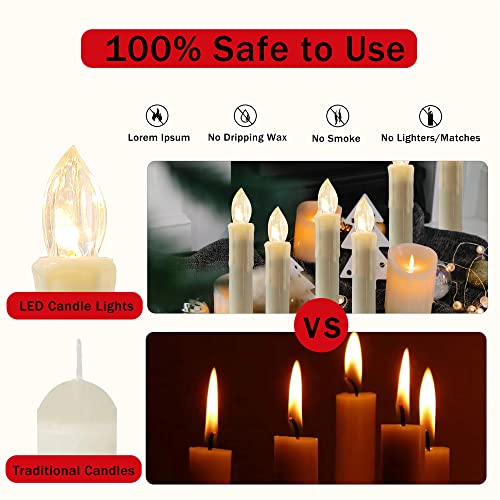 Gedengni Short Candlesticks LED Taper Candle, Remote Candle Sticks Battery Operated Chandelier Flameless Candles with Clip Flickering Warm White Lights for Wedding Party Baroque Chandelier,4inches - Image 5
