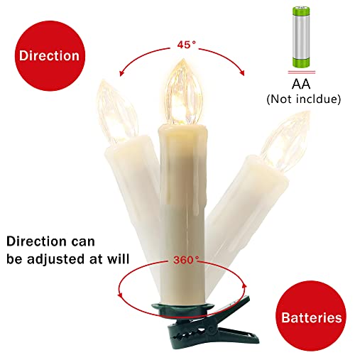 Gedengni Short Candlesticks LED Taper Candle, Remote Candle Sticks Battery Operated Chandelier Flameless Candles with Clip Flickering Warm White Lights for Wedding Party Baroque Chandelier,4inches - Image 3