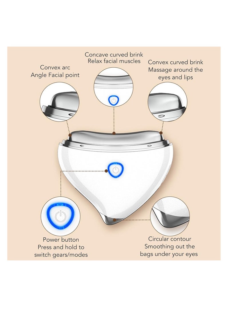 SYOSI Scraping Face Massager, Electric Portable Heated Beauty Instrument, USB Charging, White, Scraping Instrument for Face and Body  - Image 5