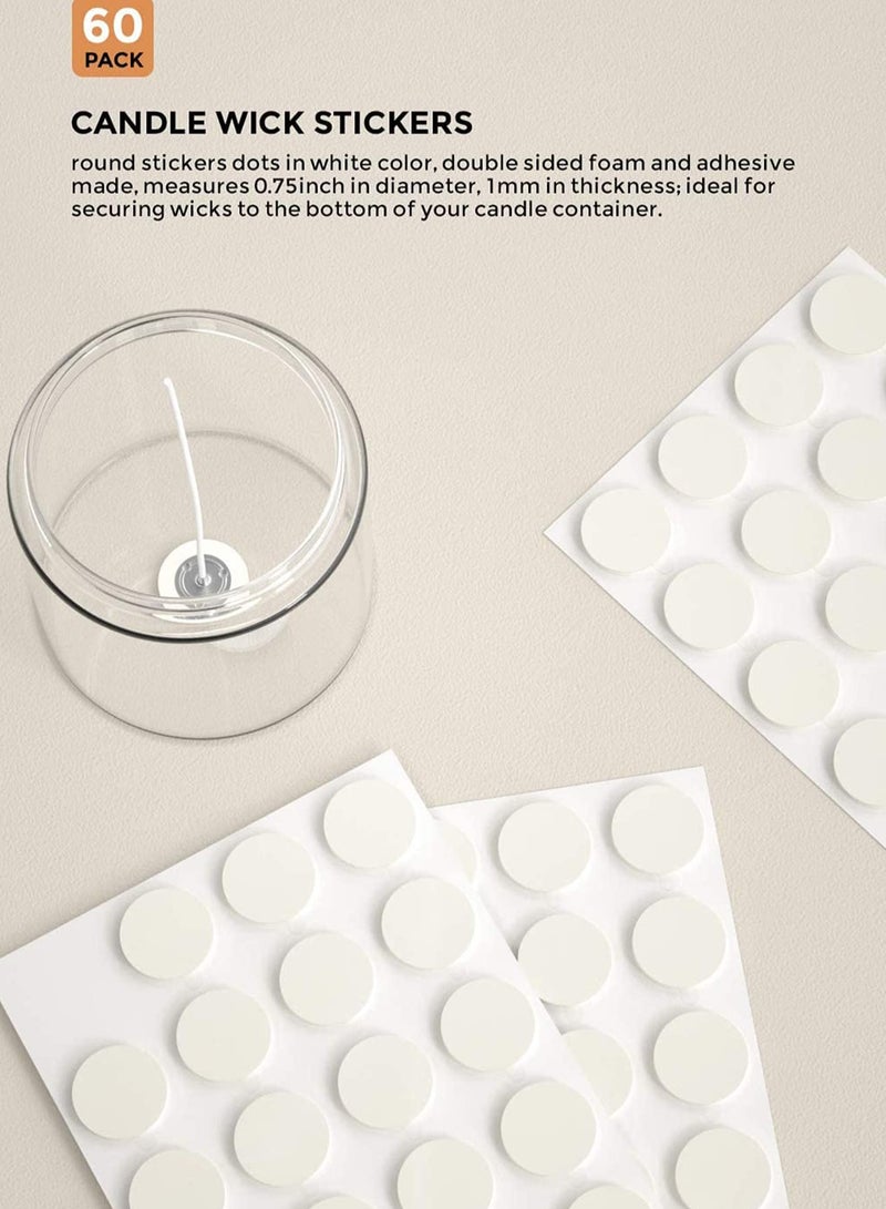 SOLARAE Candle Making Kit DIY Craft Tools for Adult,1 PCS Candle Make Pouring Pot, 60 PCS Candle Wicks and Candle Wicks Sticker and 2 PCS 3-Hole Candle Wicks Holder - Image 3