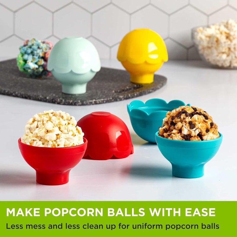 Ecolution Micro-Pop Popcorn Ball Maker Set, Create the Perfect Sized Treats, Made Without BPA, Mess-Free & Dishwasher Safe, 4-Piece Set, Multicolor - Image 2