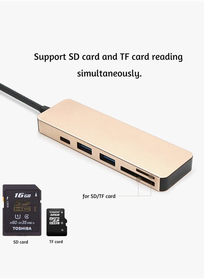 NIBEMINENT - 5-in-1 USB Hub For Type C Devices Rose Gold - Image 1